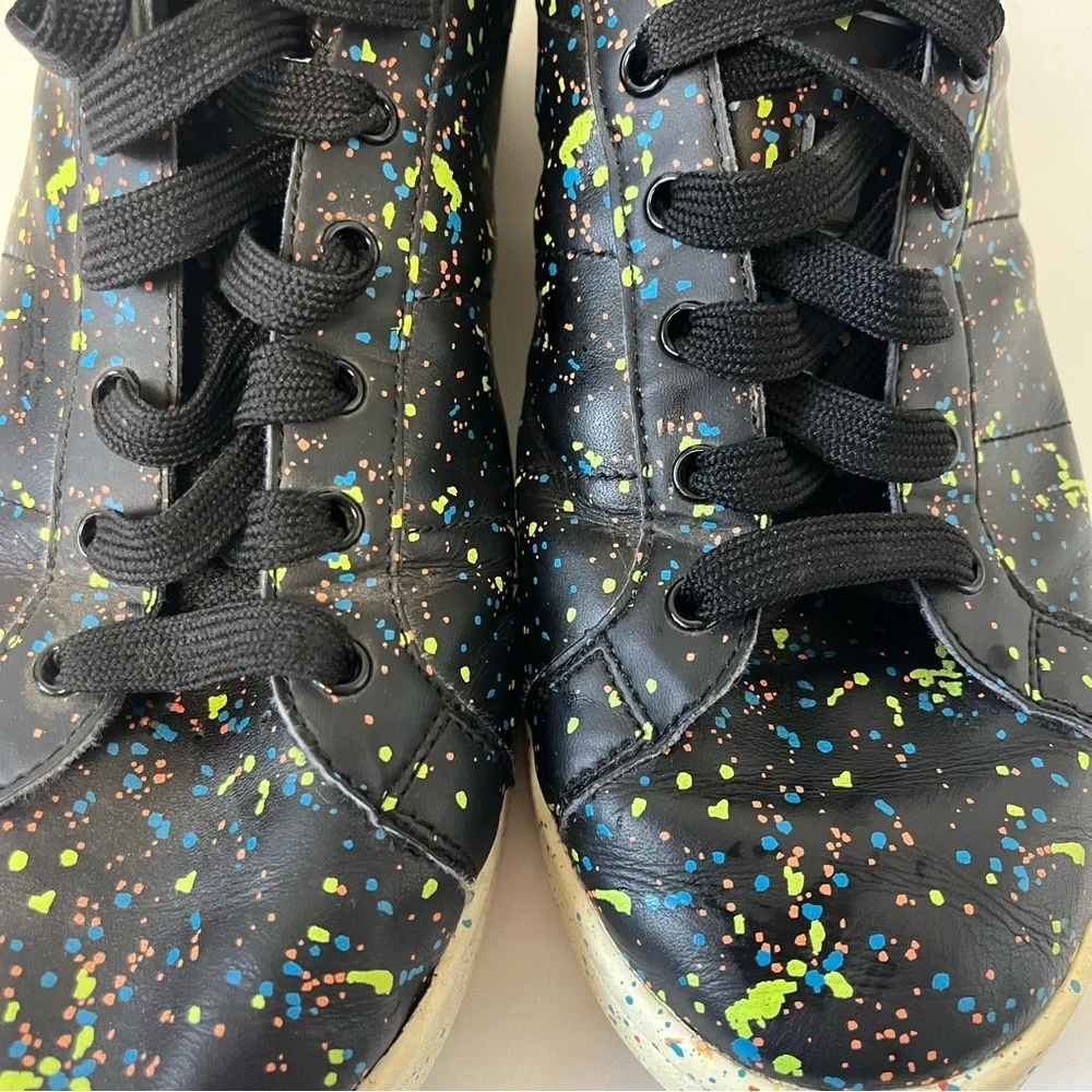 Skechers The Painter Lace Up Sneaker Black Splatter‎ Women's 11